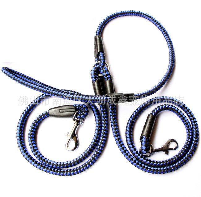 HKM-046931 Double-Ended Nylon Traction Rope with Padded Handles for Dog Walking and Outdoor Activities