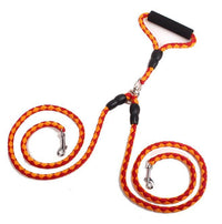 HKM-046931 Double-Ended Nylon Traction Rope with Padded Handles for Dog Walking and Outdoor Activities