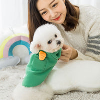 HKM-828115 Cute Autumn and Winter Dog Sweater in Green Radish and Purple Pineapple, Made of Milk Silk