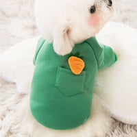 HKM-828115 Cute Autumn and Winter Dog Sweater in Green Radish and Purple Pineapple, Made of Milk Silk