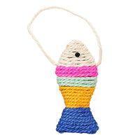 HKM-599187 Sisal Winding Fish Toy for Cats - Engaging Throwing Toy 13cm