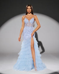 HKM-534995 Elegant Blue Evening Dress for Women - EZ25207 Model