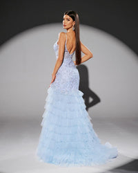 HKM-534995 Elegant Blue Evening Dress for Women - EZ25207 Model