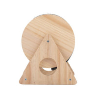 HKM-779667 Wooden Cat Scratch Post with 360° Rotation and Bell for Indoor Cats and Kittens, Natural Color, Durable Jute and Sisal Materials