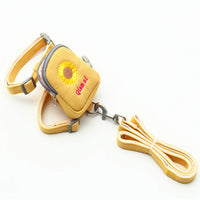 HKM-634771 Korean Embroidered Daisy Pet Backpack with Chest Strap and Leash