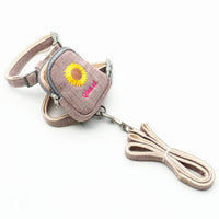 HKM-634771 Korean Embroidered Daisy Pet Backpack with Chest Strap and Leash