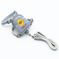 HKM-634771 Korean Embroidered Daisy Pet Backpack with Chest Strap and Leash