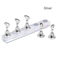 HKM-490643 Nail Art Stand in Gold, Silver, Rose Gold, Black, and White - Plastic Nail Tool Storage Solution
