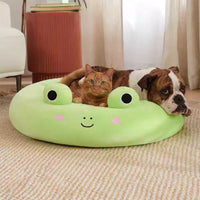 HKM-243667 Ultra-Soft Plush Shark and Maui Pineapple Bolster Pet Beds - Large, Snuggly & Non-Skid Design