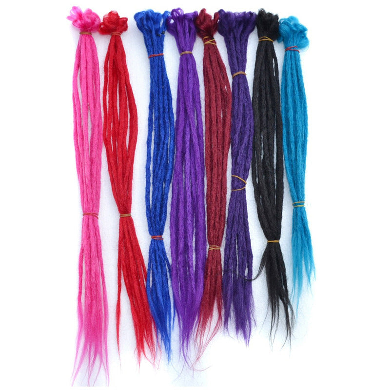 HKM-380243 Gradient Two-Color Braided Wig - Medium Length High Temperature Fiber Styling