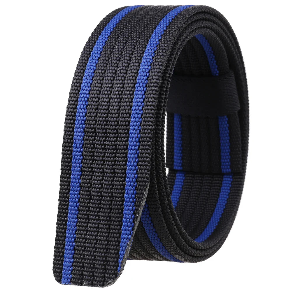 HKM-028819 Braided Tactical Nylon Belt with No Buckle - Casual Wear, Adjustable Length, Durable Design