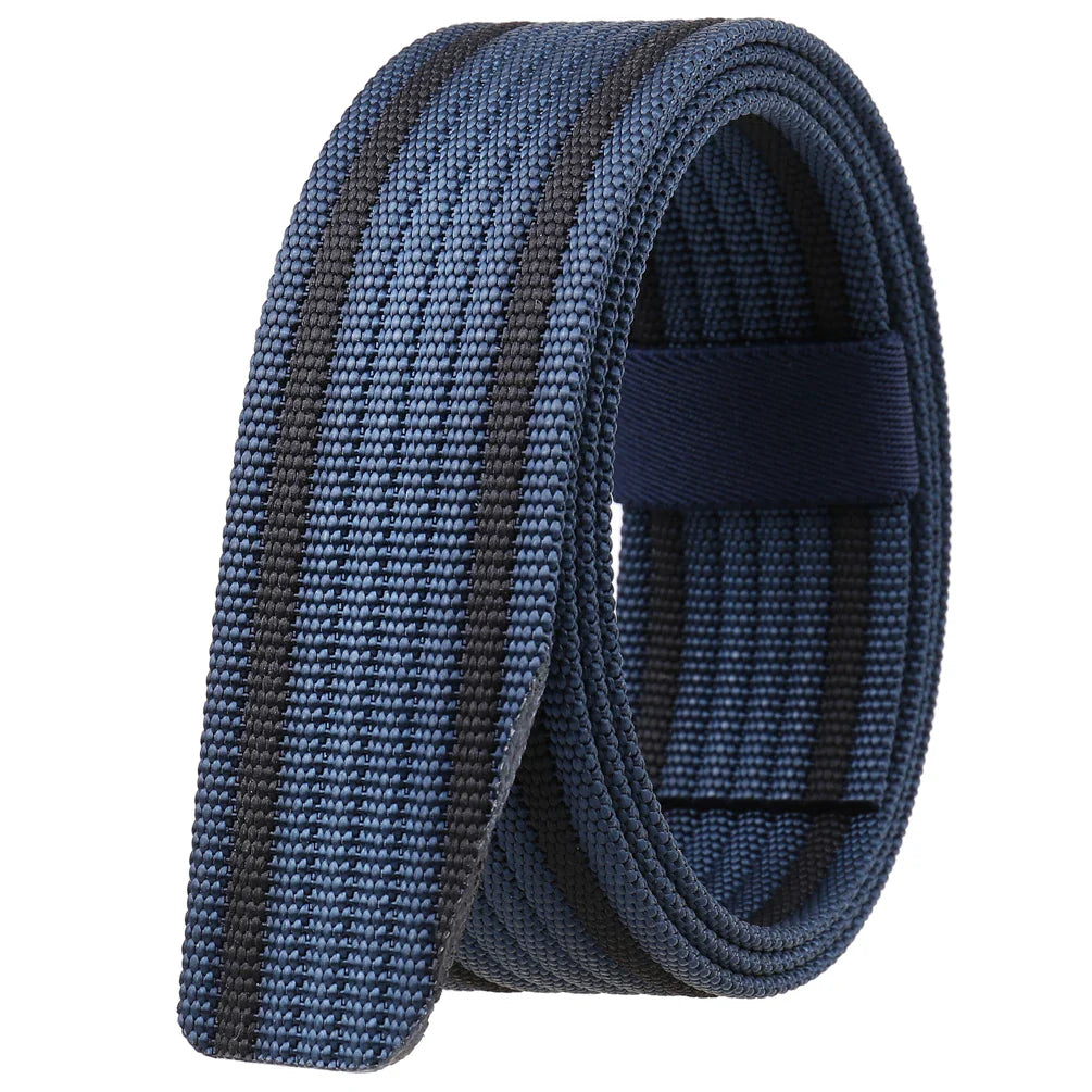 HKM-028819 Braided Tactical Nylon Belt with No Buckle - Casual Wear, Adjustable Length, Durable Design