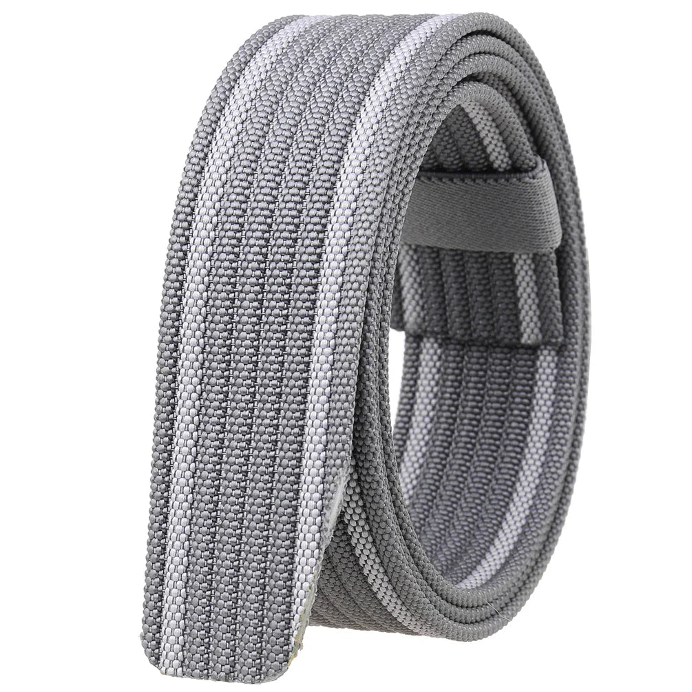 HKM-028819 Braided Tactical Nylon Belt with No Buckle - Casual Wear, Adjustable Length, Durable Design