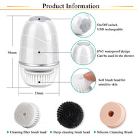 HKM-619347 3-in-1 Electric Facial Cleansing Device with Pore Cleaner and Body Massage Function