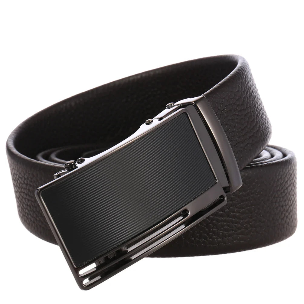 HKM-732755 Luxury Leather Automatic Buckle Belt for Men - Model LY36-0193-5