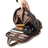 HKM-303635 Retro Canvas Crossbody Chest Bag for Men - Waterproof Outdoor Shoulder Bag
