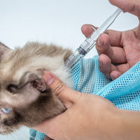 HKM-136531 Adjustable Cat Grooming Bag for Bathing and Nail Care - Breathable Polyester Mesh Design