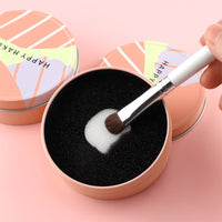 HKM-889363 Eye Shadow Brush Cleaning Box with Iron Case and Replacement Sponges