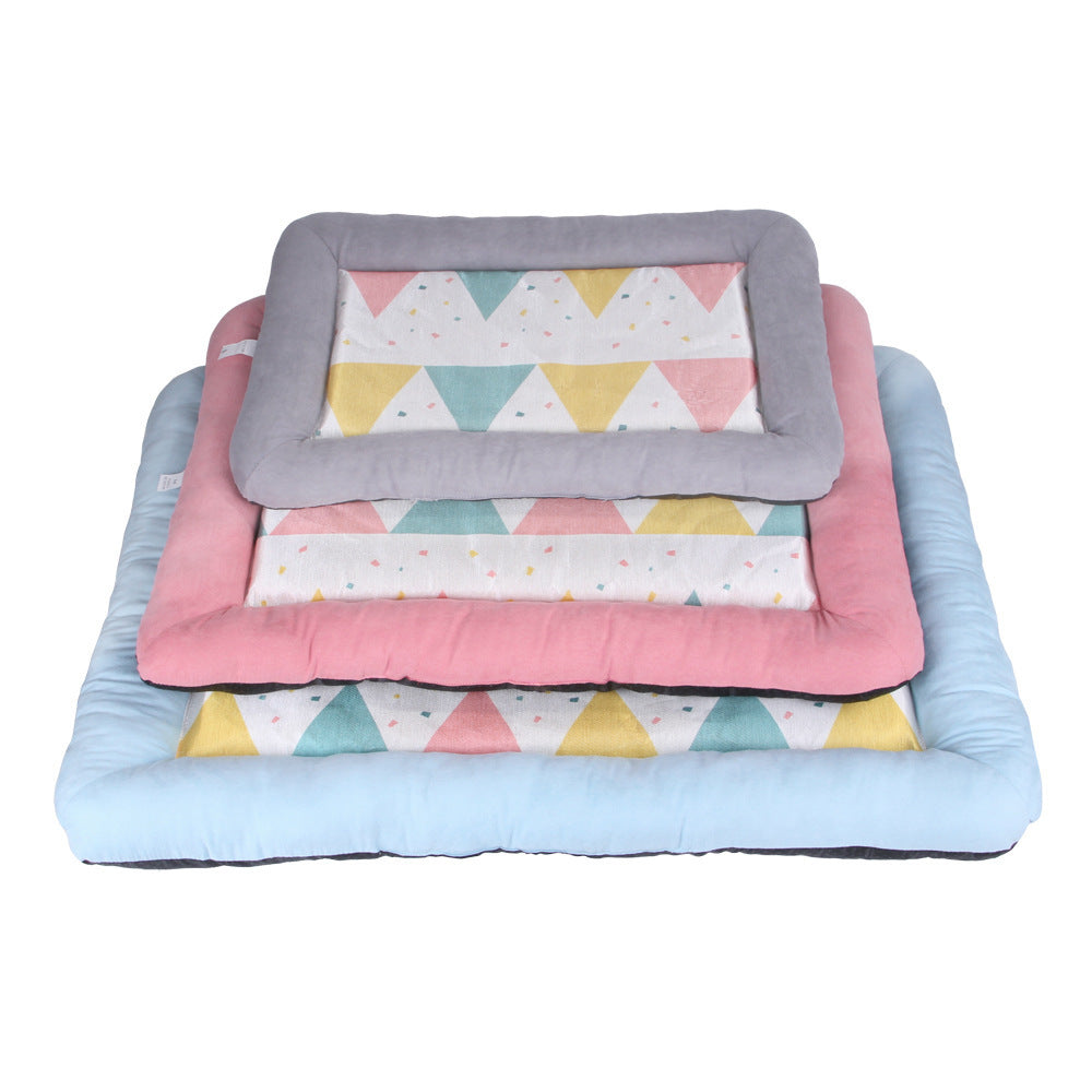 HKM-337363 Cooling Ice Pad for Pets – Soft Cloth Design in Grey, Pink, and Blue – Available in Small, Medium, and Large Sizes for Dogs and Cats