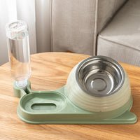 HKM-628499 Elevated Cat Food and Water Bowl Set with Automatic Water Dispenser, Whisker-Friendly Design for Cats and Small Dogs