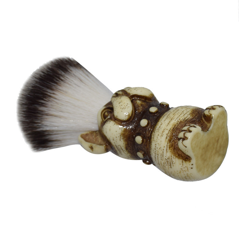 HKM-412499 Soft Hair Beard Cleansing Brush with Nylon Bristles and Wooden Handle - Comfort Home Care for Men