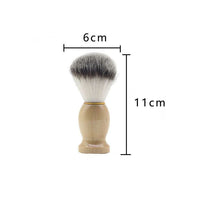 HKM-412499 Soft Hair Beard Cleansing Brush with Nylon Bristles and Wooden Handle - Comfort Home Care for Men
