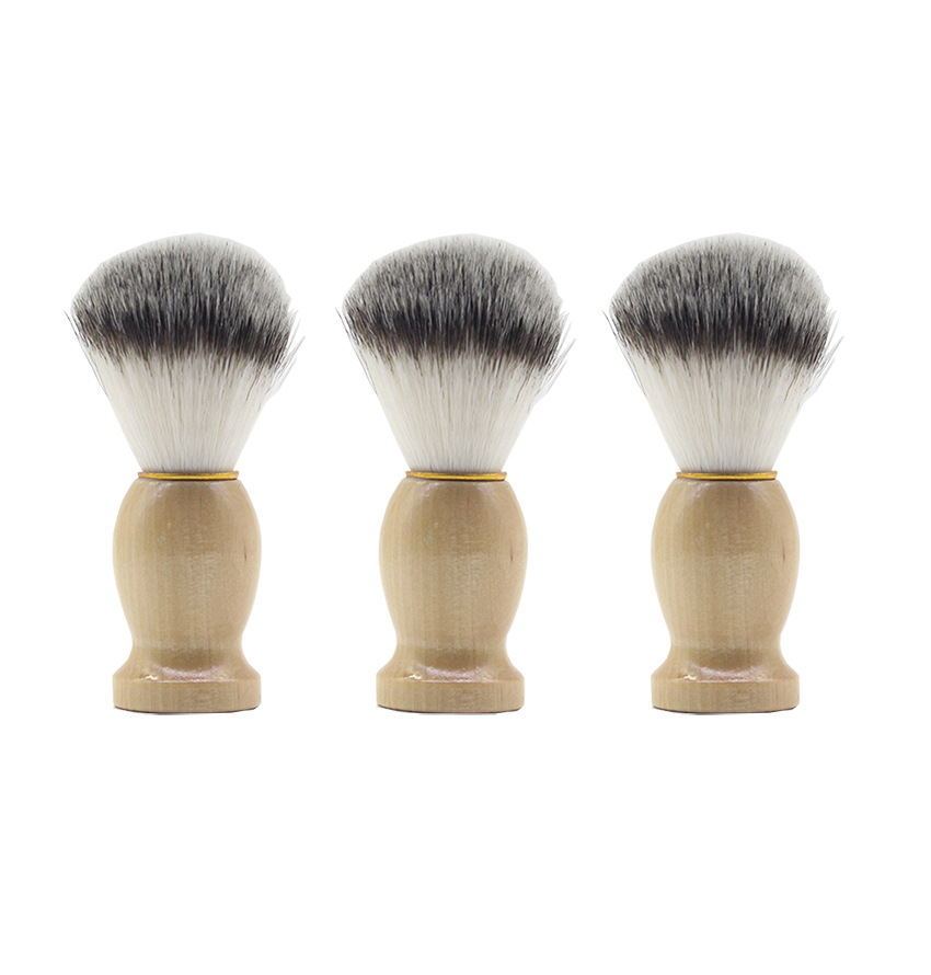 HKM-412499 Soft Hair Beard Cleansing Brush with Nylon Bristles and Wooden Handle - Comfort Home Care for Men