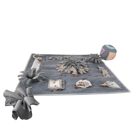 HKM-564435 Interactive Sniffing Pad for Dogs - Energy-Consuming Slow Food Puzzle Mat with Treat Balls and Snuffle Toys