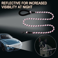 HKM-561811 Heavy-Duty 5 FT Dog Leash with Padded Handle and Reflective Strips for Large Dogs