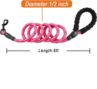 HKM-561811 Heavy-Duty 5 FT Dog Leash with Padded Handle and Reflective Strips for Large Dogs