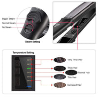 HKM-306707 16-20mm Tourmaline Ceramic Hair Straightener for Dry Hair with Adjustable Temperature Control