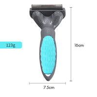 HKM-346643 Pet Hair Removal Comb for Cats and Dogs - Stainless Steel Grooming Brush in Green, Pink, and Blue