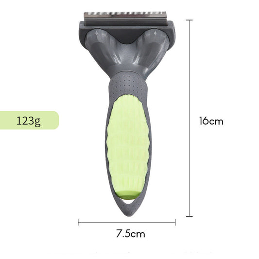 HKM-346643 Pet Hair Removal Comb for Cats and Dogs - Stainless Steel Grooming Brush in Green, Pink, and Blue