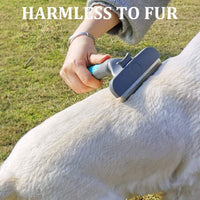 HKM-346643 Pet Hair Removal Comb for Cats and Dogs - Stainless Steel Grooming Brush in Green, Pink, and Blue