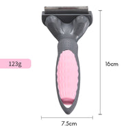 HKM-346643 Pet Hair Removal Comb for Cats and Dogs - Stainless Steel Grooming Brush in Green, Pink, and Blue
