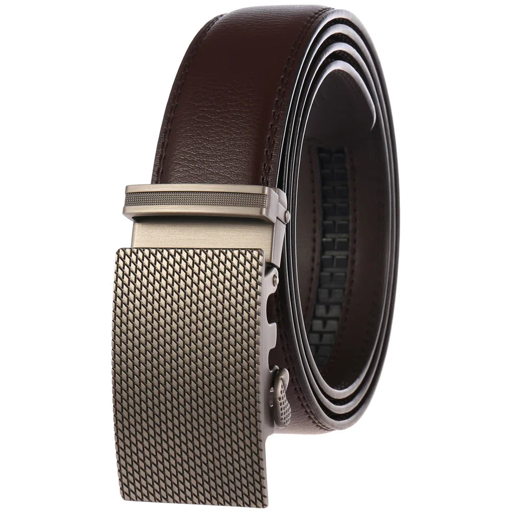 HKM-431251 Two-Layer Leather Automatic Buckle Business Casual Belt - Model LY55-0031-1