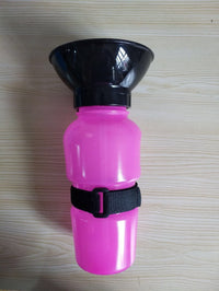 HKM-095955 Portable Pet Water Bottle with Squeeze Bowl for Travel - 20oz Capacity Ideal for Dogs and Cats