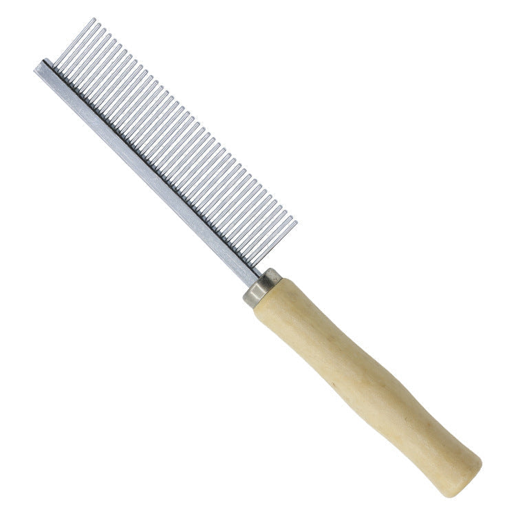 HKM-738707 Wooden Handle Pet Grooming Comb for Dogs and Cats - Safe and Effective Hair Removal Tool