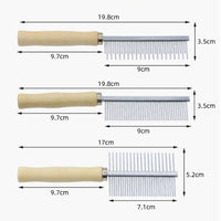 HKM-738707 Wooden Handle Pet Grooming Comb for Dogs and Cats - Safe and Effective Hair Removal Tool