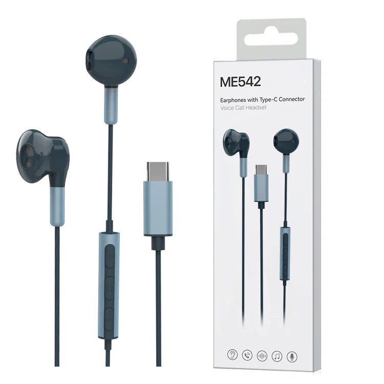 KTX-813395 USB C Wired Earbuds with Microphone for Android Devices - Stereo Sound Wired Earphones