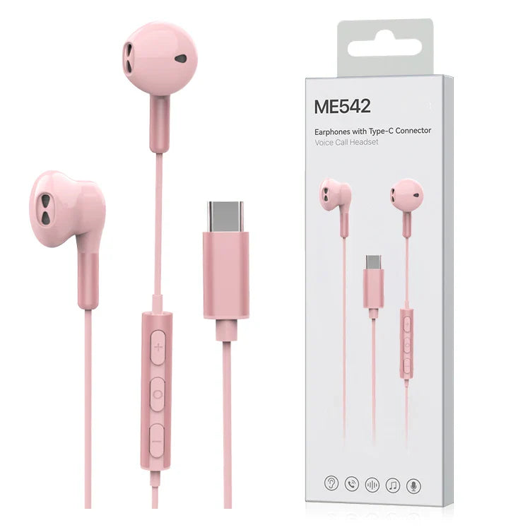 KTX-813395 USB C Wired Earbuds with Microphone for Android Devices - Stereo Sound Wired Earphones