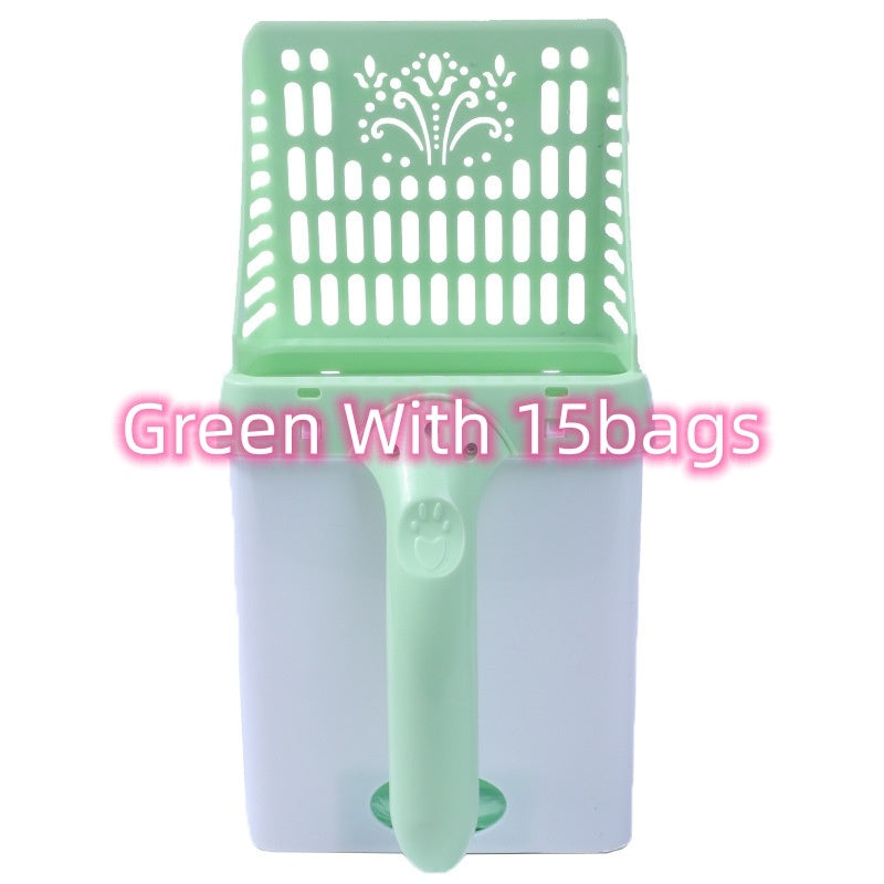 HKM-425683 Cat Litter Sifter Scoop System with Extra Waste Bags for Convenient Cleanup and Odor Control
