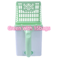 HKM-425683 Cat Litter Sifter Scoop System with Extra Waste Bags for Convenient Cleanup and Odor Control