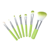 HKM-851987 7-Piece Makeup Brush Set with Wooden Handles and Corrugated Nylon Wool Bristles