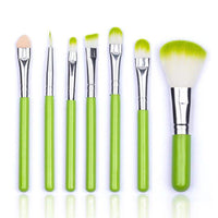 HKM-851987 7-Piece Makeup Brush Set with Wooden Handles and Corrugated Nylon Wool Bristles