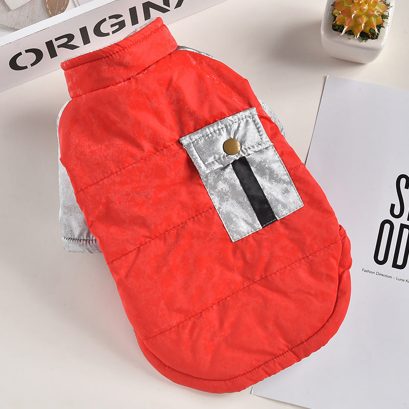 HKM-960019 Durable and Stylish Windproof Dog Coat with Pockets ¨C Warm Cotton Apparel for Pets in Multiple Sizes