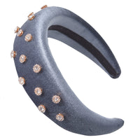 HKM-472787 Diamond-Studded Thick Flannel Headband Hair Accessory in Multiple Colors