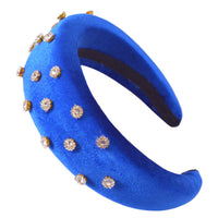 HKM-472787 Diamond-Studded Thick Flannel Headband Hair Accessory in Multiple Colors