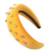 HKM-472787 Diamond-Studded Thick Flannel Headband Hair Accessory in Multiple Colors