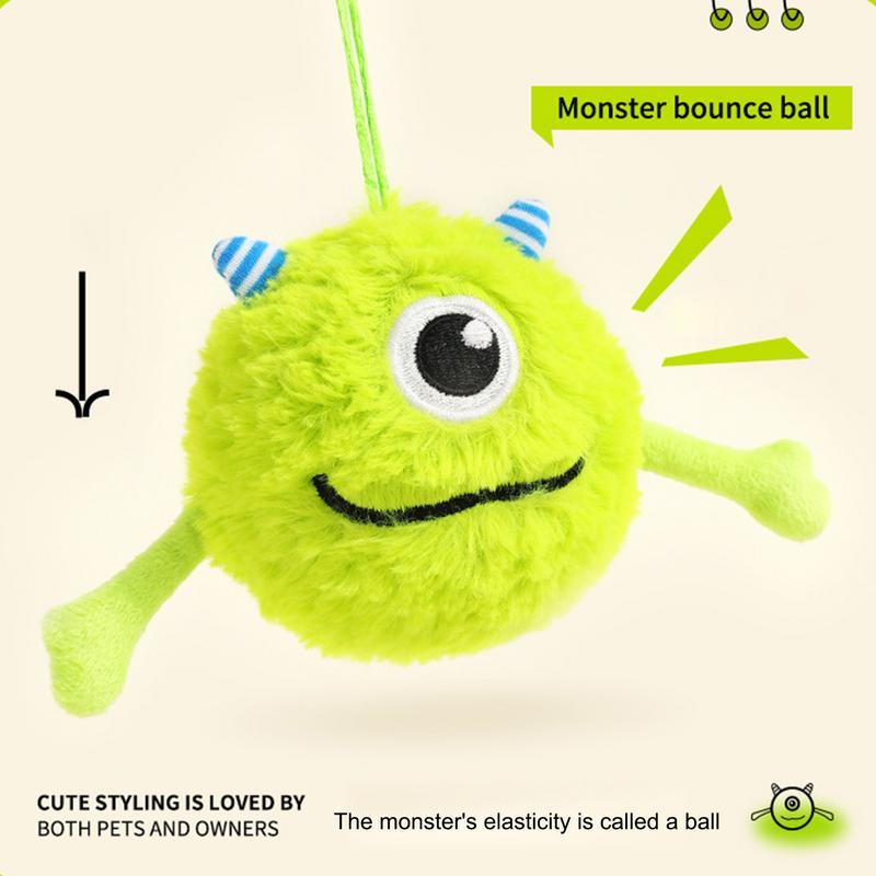 HKM-869075 Interactive Dog Teething Toy Ball for Dental Care and Play, Soft Plush and TPR, Bite Resistant, 12cm Diameter